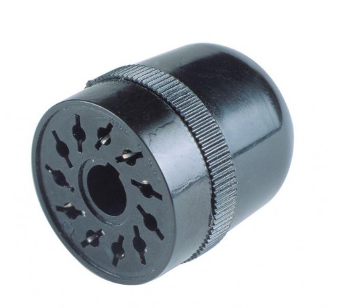 Штепсельный разъем 8-штырьков для реле 60.12, таймера 88.12; под пайку; задняя крышка  90124  Finder