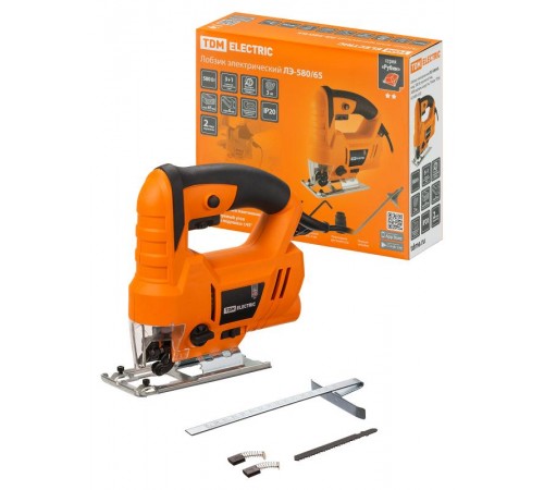 Лобзик электрический ЛЭ-580/65, мощ. 580 Вт, пропил 65 мм, 3000 ход/мин, шнур 3 м, "Рубин" ТDM  SQ1089-0102  TDM