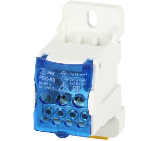 Распределительный блок на DIN-рейку NO-122-39 РБД-80А  Б0051113  ЭРА
