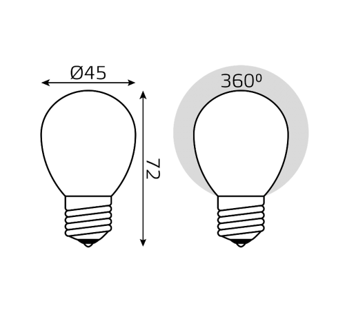 Лампа светодиодная Black LED Filament Шар OPAL E27 5W 450lm 4100K  105202205  Gauss