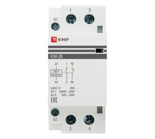 Контактор модульный КМ 20А NО+NC (2 мод.) EKF PROxima  km-2-20-11  EKF