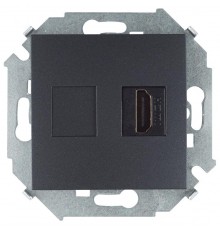Simon 15 Графит Розетка HDMI  1591407-038  Simon