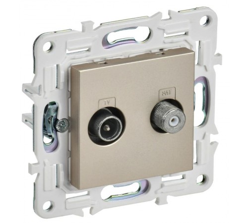 SKANDY Розетка двойная TV+SAT SK-A13Sh шампань  SK-AF20-O-K37  IEK