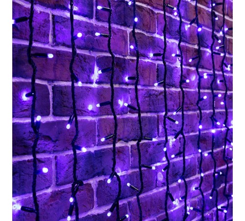 Гирлянда "Светодиодный Дождь" 2х6м, эффект водопада, черный провод, 230 В, диоды СИНИЕ, 1500 LED  235-263  NEON-NIGHT