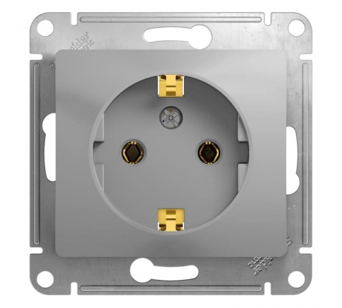 Glossa Алюминий Розетка с заземлением  GSL000343  SE