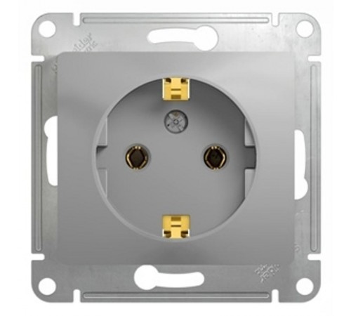 Glossa Алюминий Розетка с заземлением  GSL000343  SE