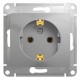 Glossa Алюминий Розетка с заземлением  GSL000343  SE