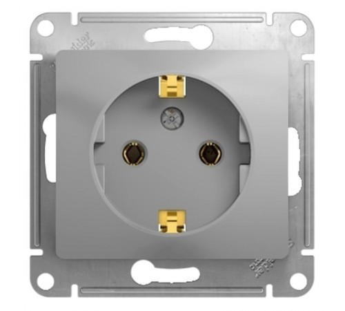 Glossa Алюминий Розетка с заземлением  GSL000343  SE