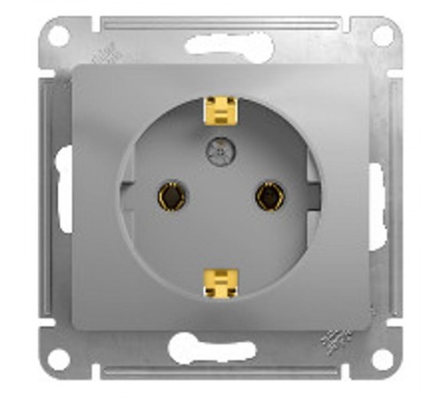 Glossa Алюминий Розетка с заземлением  GSL000343  SE