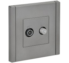 FORTE&PIANO Розетка двойная TV+SAT FP538 сталь  FP-AF20-O-K46  IEK