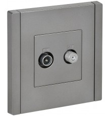FORTE&PIANO Розетка двойная TV+SAT FP538 сталь  FP-AF20-O-K46  IEK