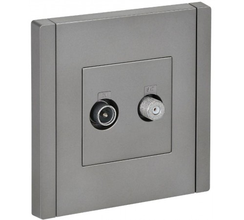 FORTE&PIANO Розетка двойная TV+SAT FP538 сталь  FP-AF20-O-K46  IEK