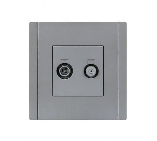 FORTE&PIANO Розетка двойная TV+SAT FP538 сталь  FP-AF20-O-K46  IEK