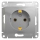 Glossa Алюминий Розетка с заземлением  GSL000343  SE