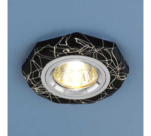 Светильник точечный встраиваемый 2040 MR16 BK/SL черный/серебро  a031540  Elektrostandard
