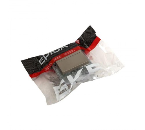 Механизм выключателя, двухклавишный, проходной, шампань Эпика  UP1-SWC-21 EKF