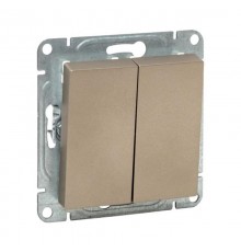 Механизм выключателя, двухклавишный, проходной, шампань Эпика  UP1-SWC-21 EKF