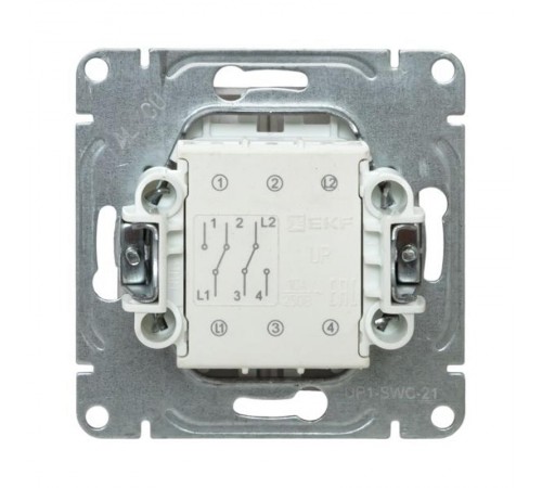 Механизм выключателя, двухклавишный, проходной, шампань Эпика  UP1-SWC-21 EKF