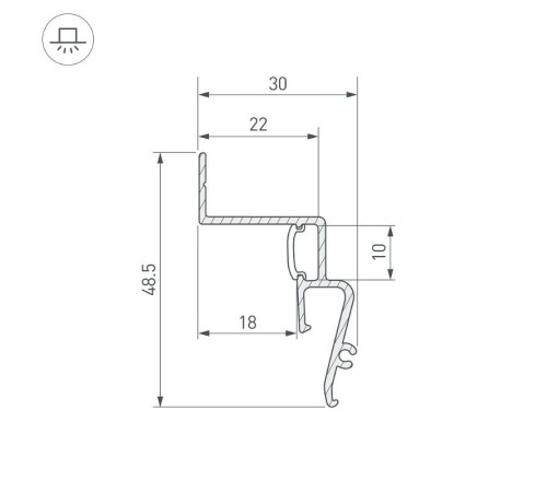 Профиль STRETCH-SHADOW-2000 BLACK (A2-CONTOUR-PRO) (Arlight, Алюминий)  039510  Arlight