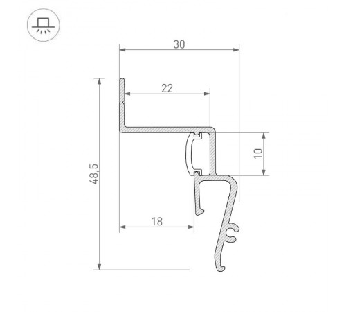 Профиль STRETCH-SHADOW-2000 BLACK (A2-CONTOUR-PRO) (Arlight, Алюминий)  039510  Arlight