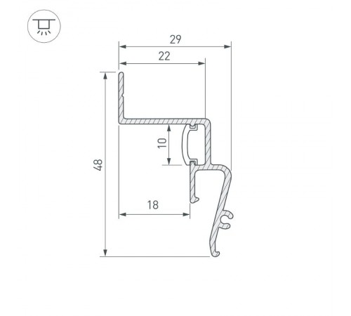 Профиль STRETCH-SHADOW-2000 BLACK (A2-CONTOUR-PRO) (Arlight, Алюминий)  039510  Arlight