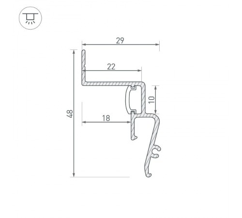 Профиль STRETCH-SHADOW-2000 BLACK (A2-CONTOUR-PRO) (Arlight, Алюминий)  039510  Arlight
