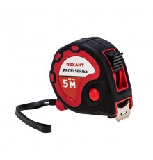 Рулетка Профи прорезиненный корпус 5 м х 25 мм  12-9006  REXANT