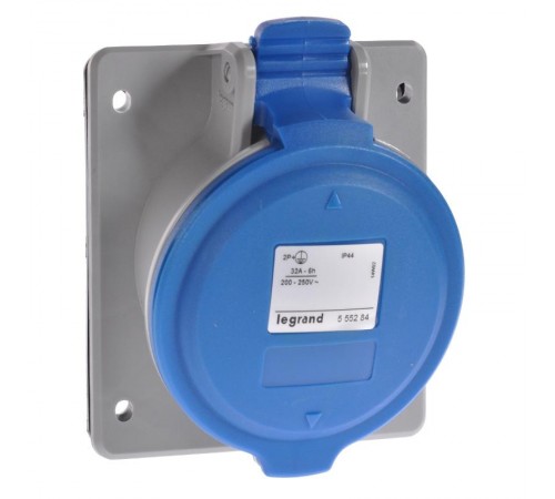 Встраиваемая наклонная розетка - P17 Tempra Pro - IP 44 - 200/250 В~ - 32 A - 3К+Н+З  555286  Legrand
