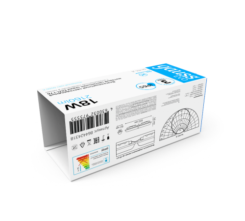 Светильник светодиодный промышленный линейный ССП-176 EVO IP65 600*76*66 18W 1980lm 6500K мат соед.в линию 1/12  864424318  Gauss