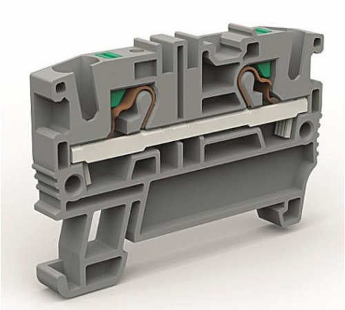 Проходная клемма 2 точки подключения на 4 кв.мм синяя  ZEFC400BL  DKC