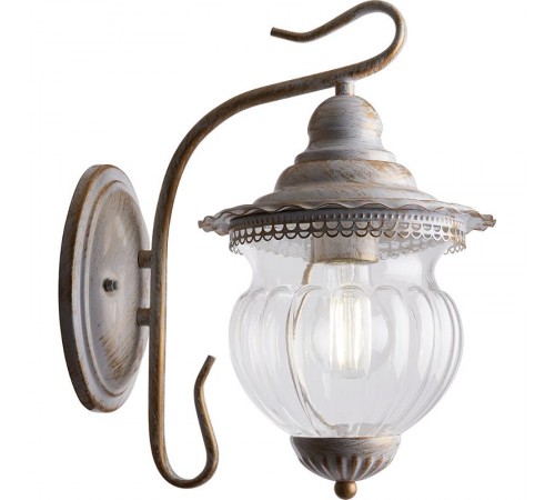 Светильник садово-парковый PL591 на стену вниз 60W 230V E27, белое золото  41168  Feron