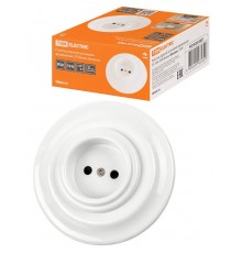 Розетка скрытой установки фарфоровая 2П 10А 250В белая "Болонь"  SQ1820-0021  TDM