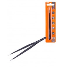 Пинцет прецизионный прямой 140 мм, острое жало, нерж., антистатич. покр., блистер, "Рубин"  SQ1025-0805  TDM