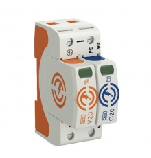 Устройства защиты от импульсных перенапряжений УЗИП для силовых сетей 1+NPE (Класс II), 150 В (V20-1+NPE-150)  5095231  OBO Bettermann