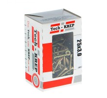 Саморезы универсальные 25х3,0 мм (200 шт) желтые - коробка с окном ( 0,161 кг)  102226  Tech-KREP