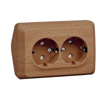 Этюд Бук О/У Розетка 2-ая угловая с заземлением со шторками 16А 250B  PA16-108T  SE