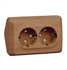 Этюд Бук О/У Розетка 2-ая угловая с заземлением со шторками 16А 250B  PA16-108T  SE