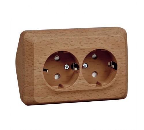 Этюд Бук О/У Розетка 2-ая угловая с заземлением со шторками 16А 250B  PA16-108T  SE