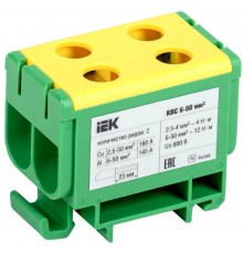 Клемма вводная силовая КВС 6-50 кв.мм. 2-рядная PE IEK  YZN23-050-K52  IEK