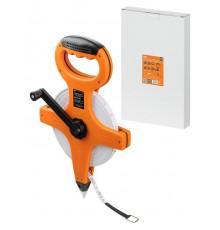 Мерная лента, 50 м х 13 мм, фибергласовое полотно, открытый корпус, штык для фиксации "Рубин"  SQ1018-0404  TDM