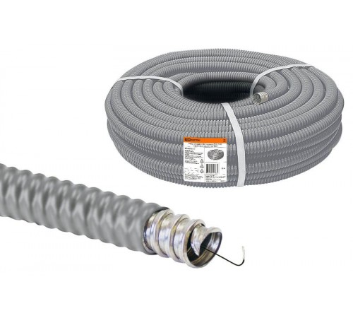 Металлорукав в ПВХ-изоляции Р3-Ц-П 50 серый (10м)   SQ0407-0120  TDM