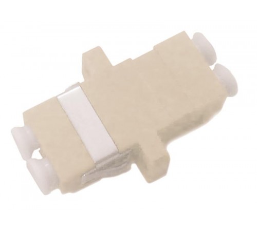 Адаптер проходной оптический FA-P11Z-DLC/DLC-N/WH-BG LC-LC, MM, duplex, корпус пластиковый, бежевый, белые колпачки  242822  Hyperline
