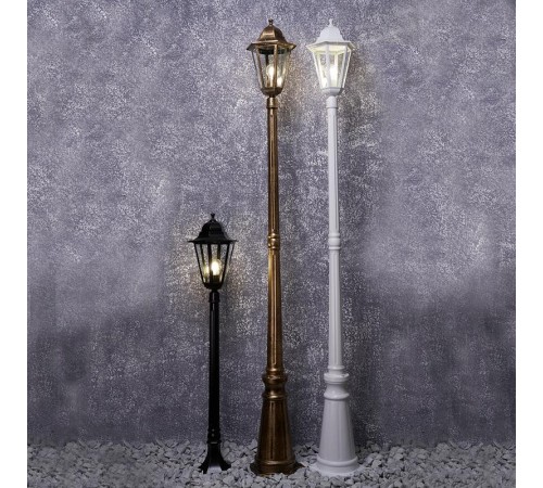 Светильник садово-парковый 6211 100W 230V E27 200*200*2130мм белый  11204  FERON