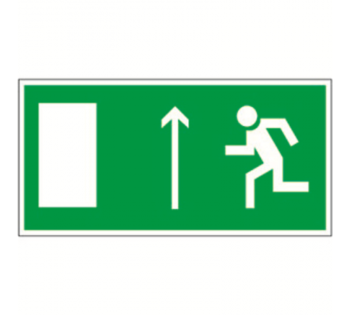 Знак безопасности BL-3015B.E12"Направление к эвакуационному выходу прямо (левосторонний)"  a14590  Белый Свет