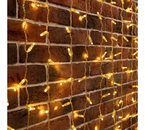 Гирлянда светодиодная Дождь 2х6 м, эффект мерцания, прозрачный провод, 230 В, диоды теплый белый, 768 LED (партия 2020-768 LED)  235-386  NEON-NIGHT