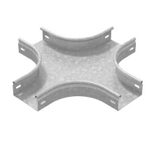 Разветвитель крестообразный плавный к лотку 200х100, толщ. 0,7 мм, Сендзимир цинк, 032121  ХТП-200х100-0,7-R100-СЦ   Ostec