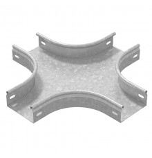 Разветвитель крестообразный плавный к лотку 100х80, толщ. 0,7 мм, Сендзимир цинк, 032118  ХТП-100х80-0,7-R100-СЦ   Ostec