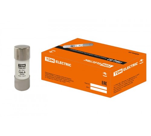 Вставка плавкая ПВЦ-B2 22х58 aR (быстродействующая) 100А  SQ0729-0062  TDM