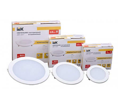 Светильник светодиодный встаиваемый ДВО 1604 серебро круг LED 7Вт 4000 IP20  LDVO0-1604-1-7-K23  IEK