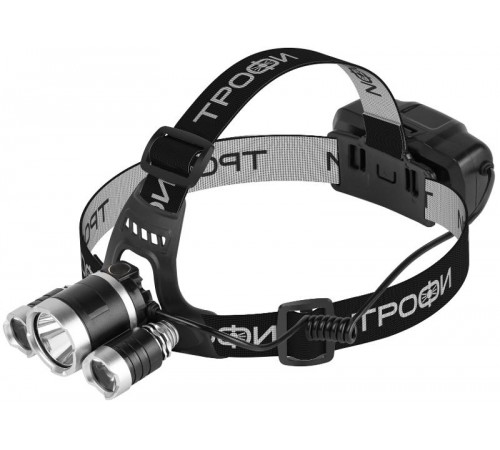 Фонарь налобный светодиодный Трофи GA-106 аккумуляторный 4 режима трехламповый High Power Headla  Б0069573  Трофи